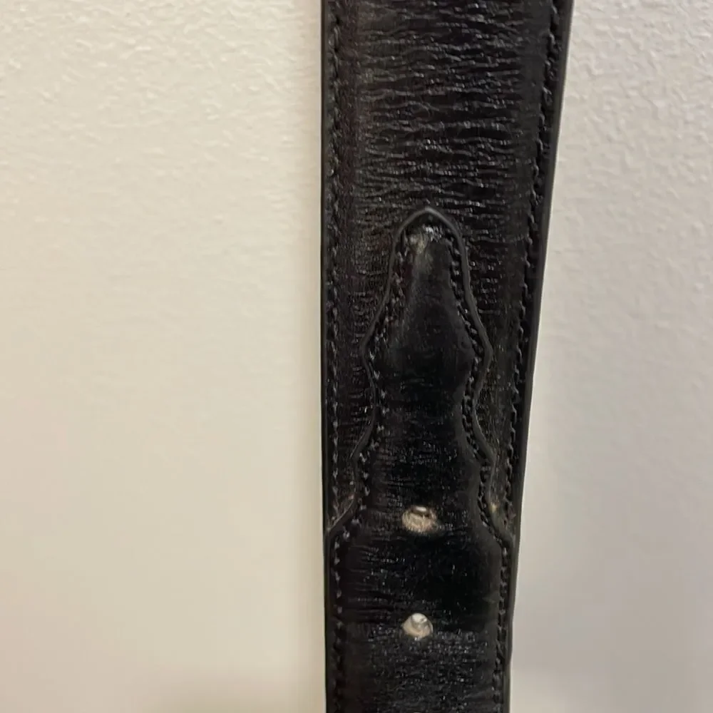 Womans black leather belt